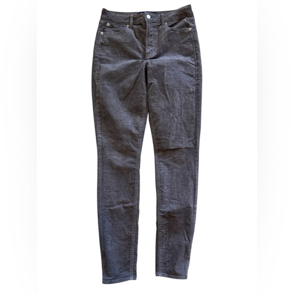 GAP High Rise Grey Corduroy Skinny Leggings Pants Sz 8/29T - Picture 1 of 12